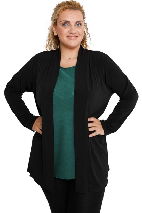 B19-140 Ζακέτα κλασική - Μαύρο B19-140 Ζακέτα κλασική - Μαύρο