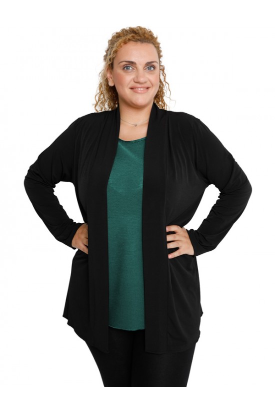 B19-140 Ζακέτα κλασική - Μαύρο B19-140 Ζακέτα κλασική - Μαύρο