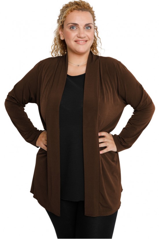 B19-140 Ζακέτα κλασική - Καφέ B19-140 Ζακέτα κλασική - Καφέ