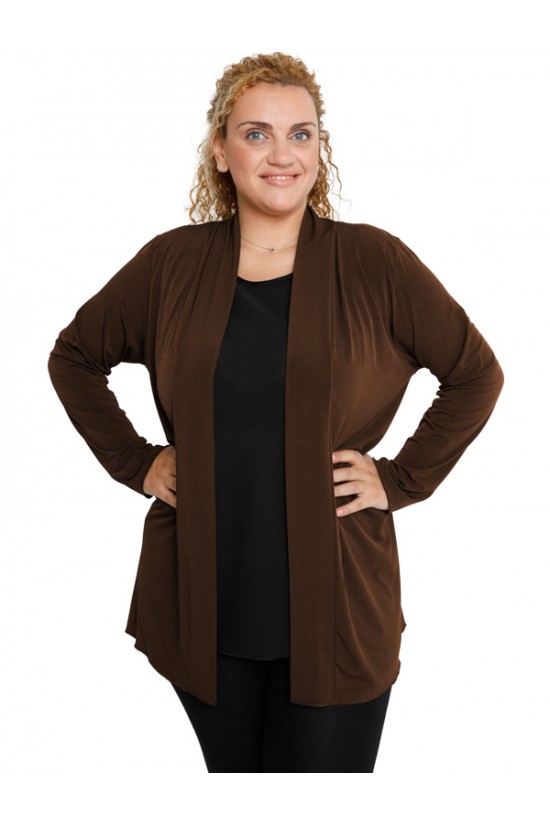 B19-140 Ζακέτα κλασική - Καφέ B19-140 Ζακέτα κλασική - Καφέ