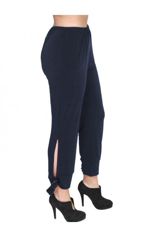B19-151 Κάπρι παντελόνι με λάστιχο - Μπλε Μαρέν B19-151 Κάπρι παντελόνι με λάστιχο - Μπλε Μαρέν