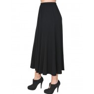 B19-160 Φούστα κλος με λάστιχο - Μαύρο