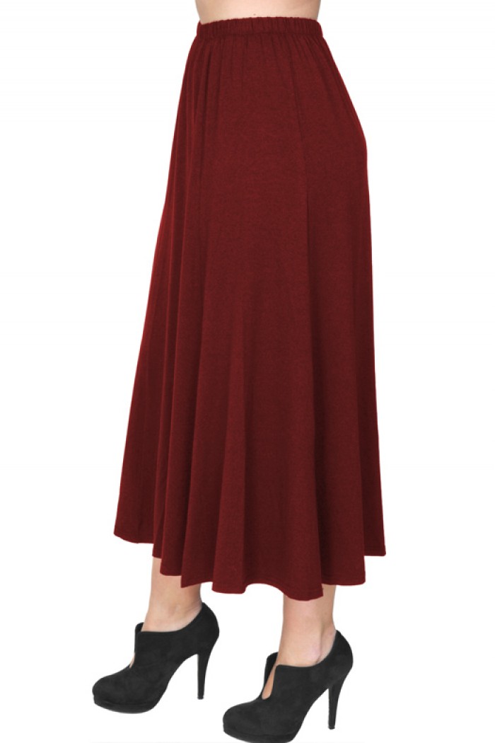 B19-160 Fitted closh skirt - Bordeaux