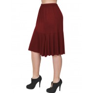 B19-168 Evaze fitted skirt with ruffles - Bordeaux