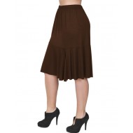 B19-168 Evaze fitted skirt with ruffles - Brown