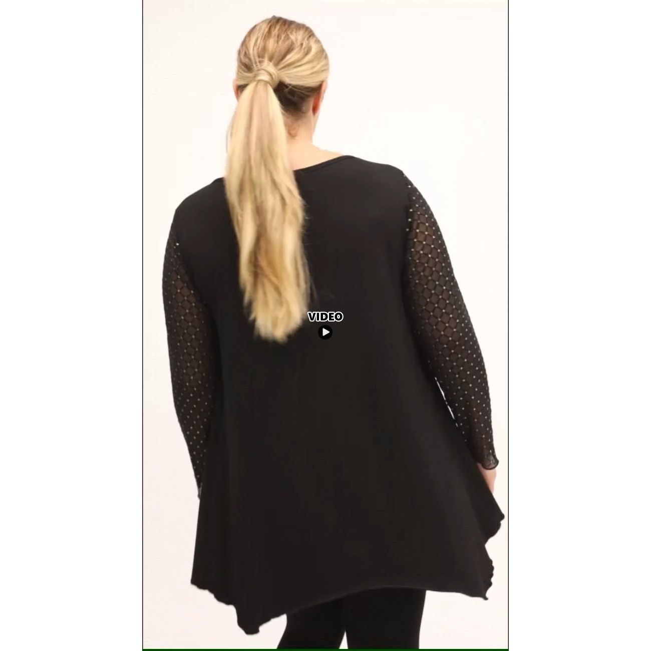 B22-155TL Alpha Blouse with tulle sleeves