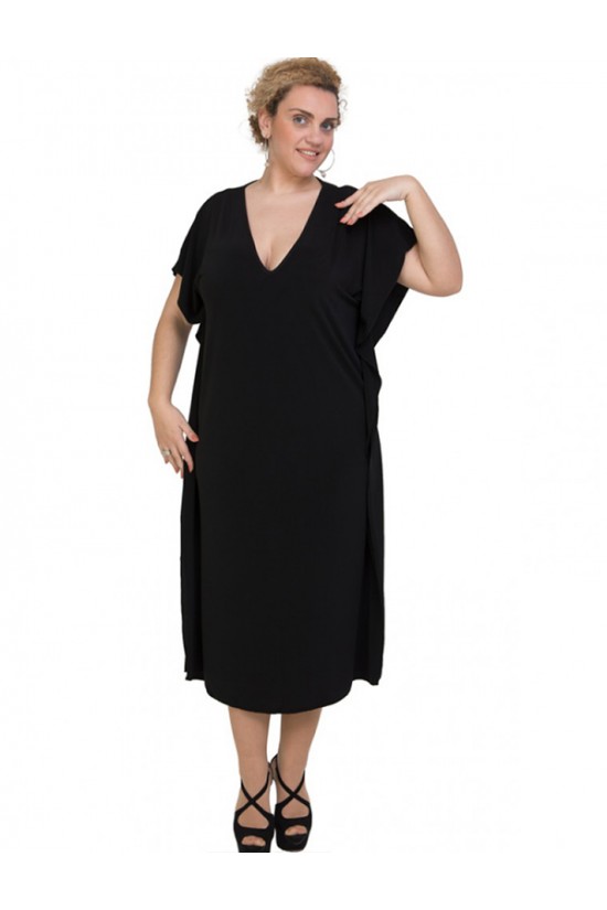 A20-133 Φόρεμα νυχτερίδα - Μαύρο