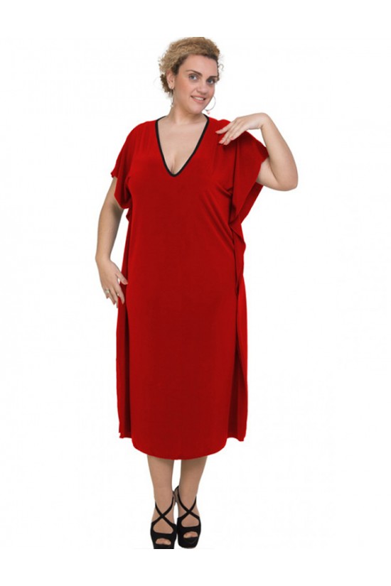 A20-133 Φόρεμα νυχτερίδα - Μπορντώ