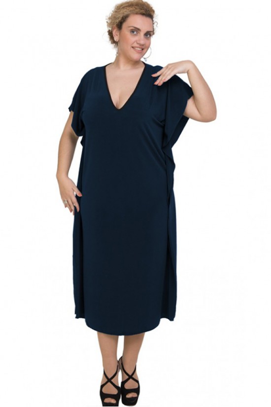 A20-133 Φόρεμα νυχτερίδα - Μπλε Μαρέν