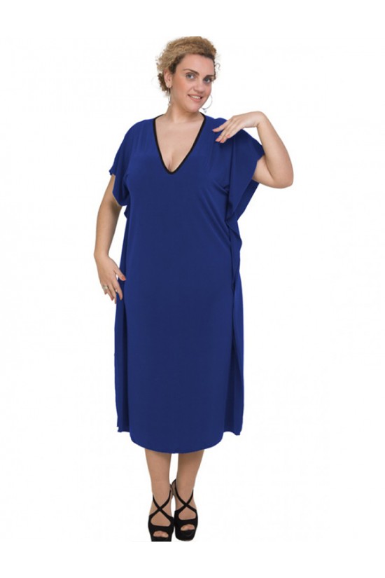 A20-133 Φόρεμα νυχτερίδα - Μπλε Ρουά
