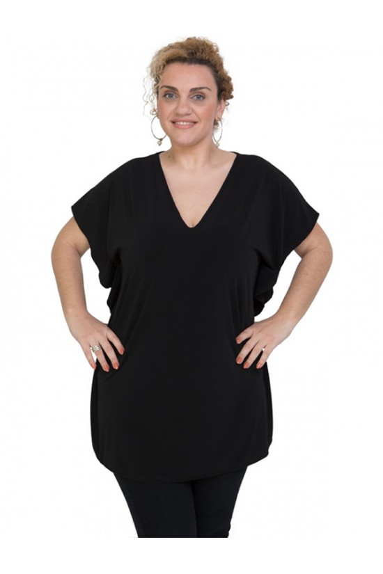 A20-134 Μπλούζα νυχτερίδα - Μαύρο