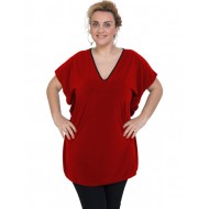 A20-134 Μπλούζα νυχτερίδα - Μπορντώ