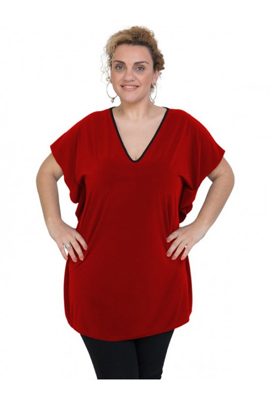 A20-134 Μπλούζα νυχτερίδα - Μπορντώ A20-134 Μπλούζα νυχτερίδα - Μπορντώ