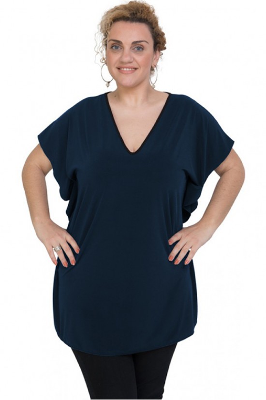 A20-134 Μπλούζα νυχτερίδα - Μπλε Μαρέν