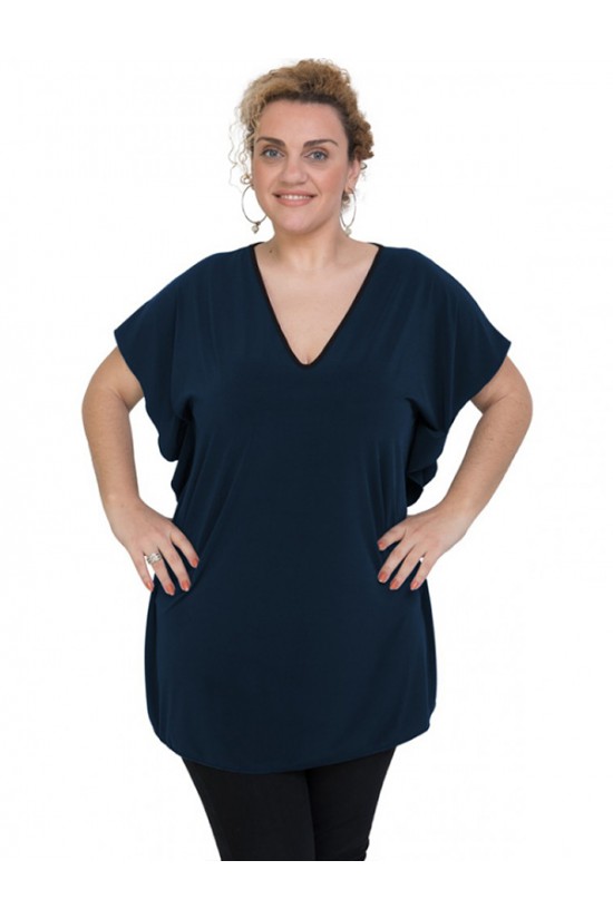 A20-134 Μπλούζα νυχτερίδα - Μπλε Μαρέν