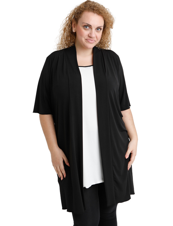 A20-142 Classic long cardigan - Black A20-142 Classic long cardigan - Black