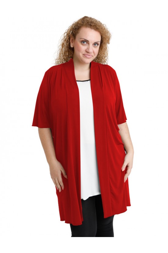 A20-142 Ζακέτα κλασική μακριά - Μπορντώ