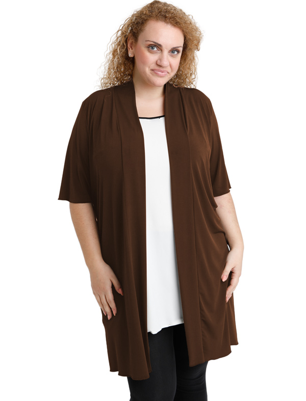 A20-142 Classic long cardigan - Brown A20-142 Classic long cardigan - Brown