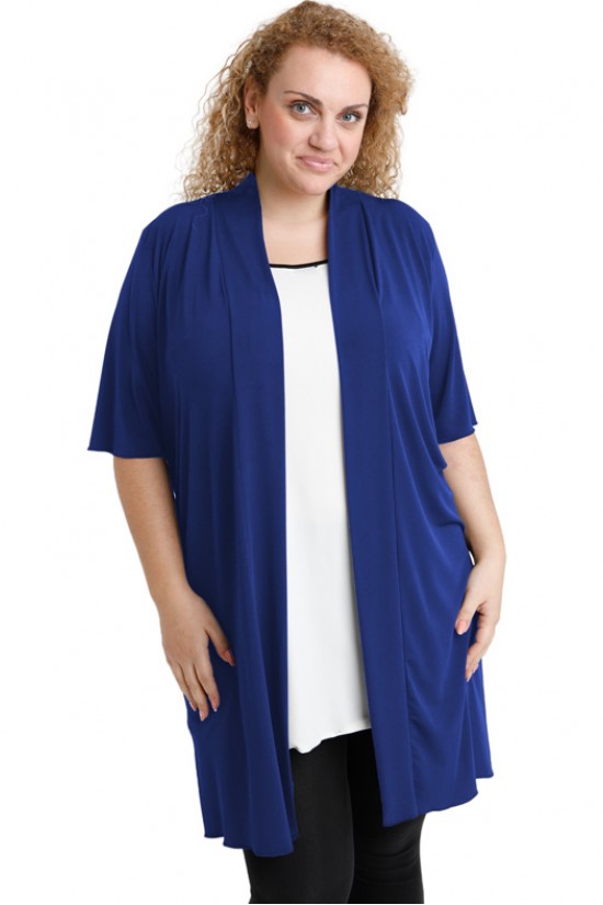 A20-142 Ζακέτα κλασική μακριά - Μπλε Ρουά