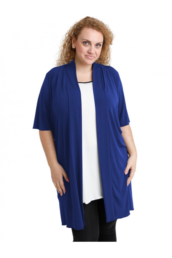 A20-142 Ζακέτα κλασική μακριά - Μπλε Ρουά