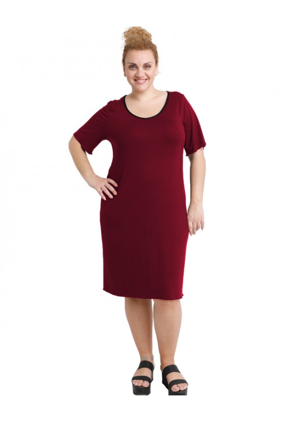 A20-200V Φόρεμα ίσιο - Μπορντώ