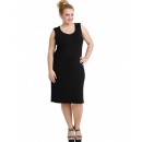 A20-201V Φόρεμα ίσιο top - Μαύρο