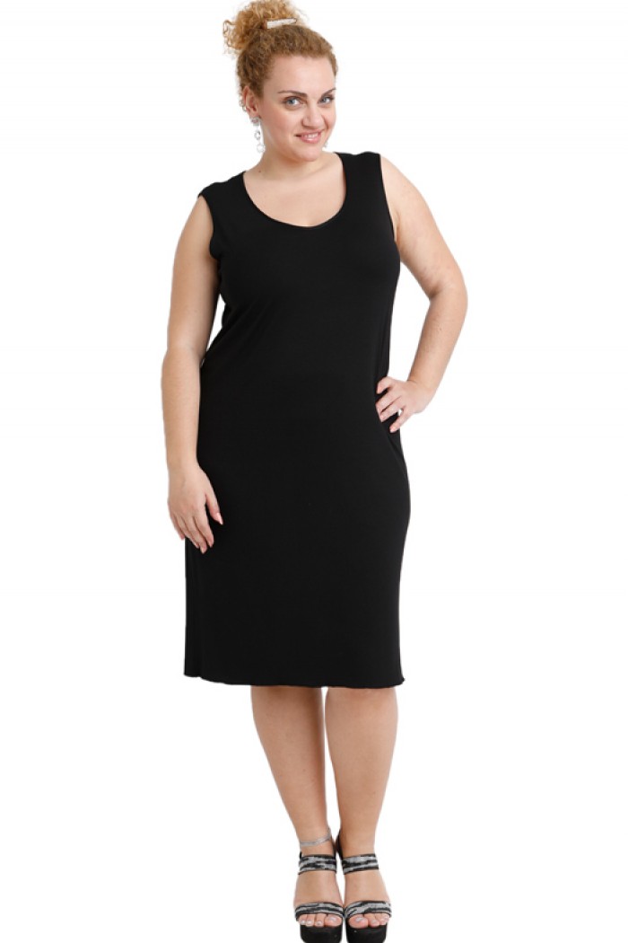 A20-201V Φόρεμα ίσιο top - Μαύρο