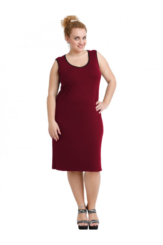 A20-201V Φόρεμα ίσιο top - Μπορντώ