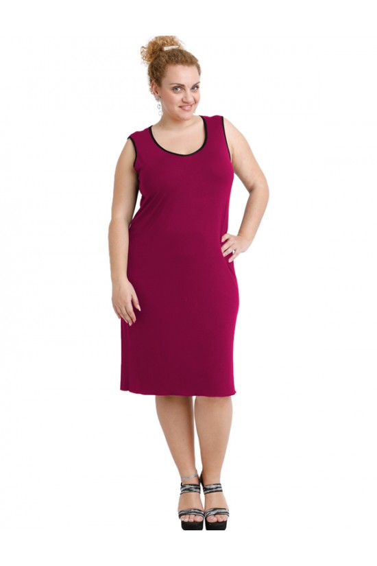 A20-201V Φόρεμα ίσιο top - Φούξια