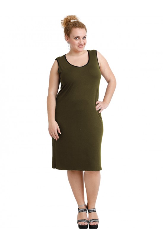 A20-201V Φόρεμα ίσιο top - Χακί