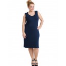 A20-201V Φόρεμα ίσιο top - Μπλε Μαρέν