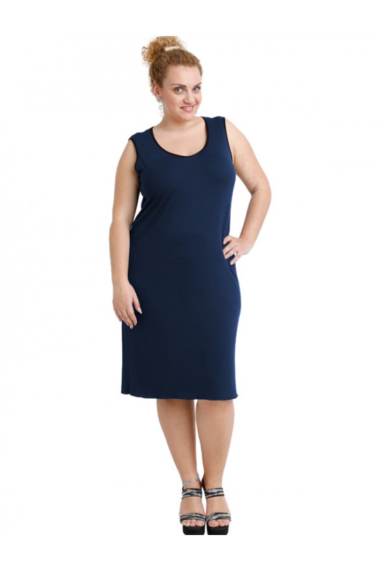 A20-201V Φόρεμα ίσιο top - Μπλε Μαρέν