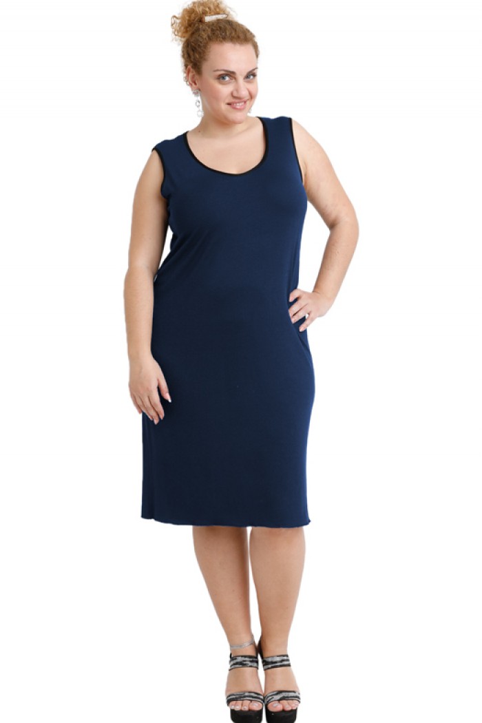 A20-201V Φόρεμα ίσιο top - Μπλε Μαρέν