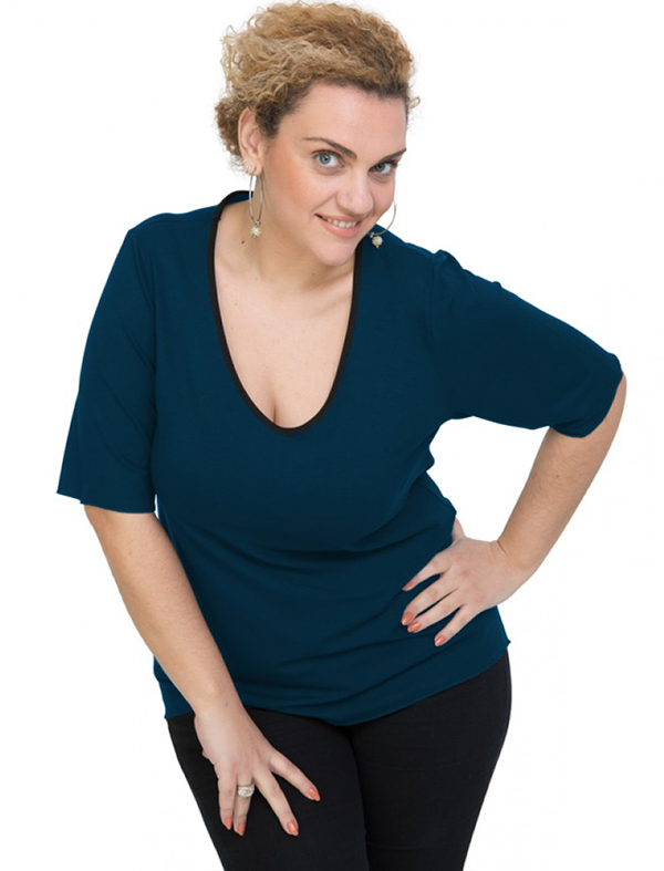 A20-208V Classic blouse - Petrol A20-208V Classic blouse - Petrol