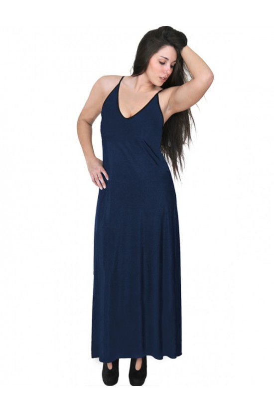 A20-223FB Φόρεμα μακρύ τοπ - Μπλε Μαρέν