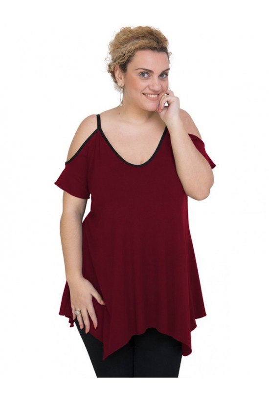 A20-223A Μπλούζα άλφα με βε - Μπορντώ