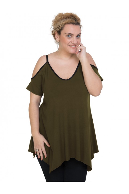 A20-223A Μπλούζα άλφα με βε - Χακί Σκούρο