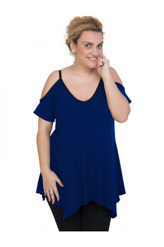 A20-223A Μπλούζα άλφα με βε - Μπλε Ρουά A20-223A Μπλούζα άλφα με βε - Μπλε Ρουά