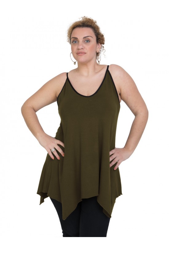 A20-223AB Μπλούζα άλφα με βε - Χακί Σκούρο