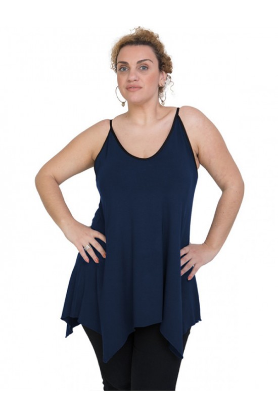 A20-223AB Μπλούζα άλφα με βε - Μπλε Μαρέν