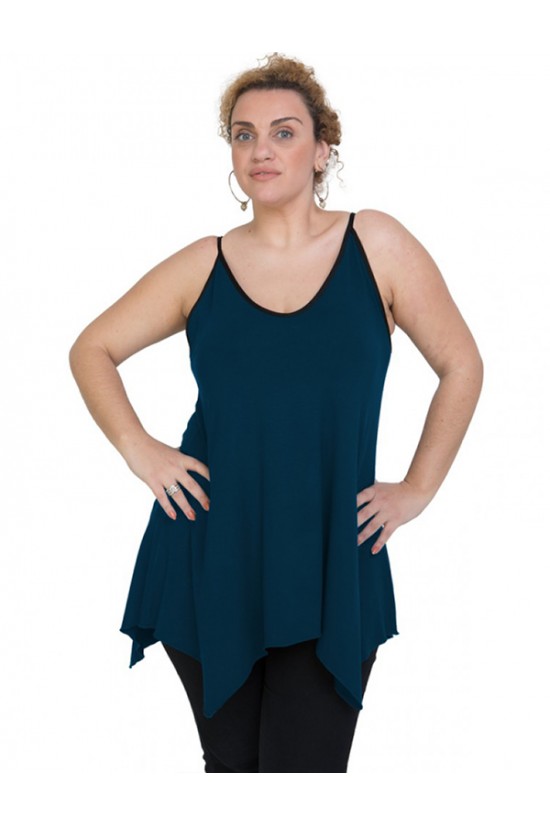 A20-223AB Μπλούζα άλφα με βε - Πετρόλ