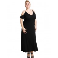 A20-223F Φόρεμα μακρύ - Μαύρο