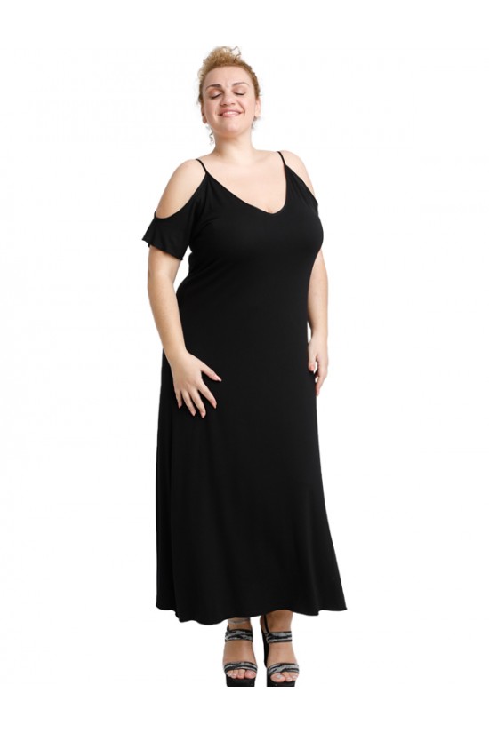 A20-223F Φόρεμα μακρύ - Μαύρο