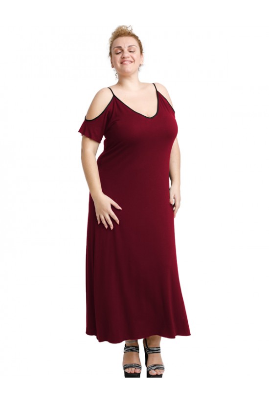 A20-223F Φόρεμα μακρύ - Μπορντώ