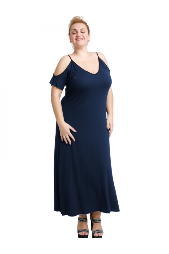 A20-223F Φόρεμα μακρύ - Μπλε Μαρέν