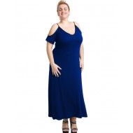 A20-223F Φόρεμα μακρύ - Μπλε Ρουά