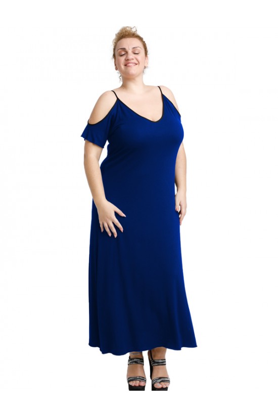 A20-223F Φόρεμα μακρύ - Μπλε Ρουά