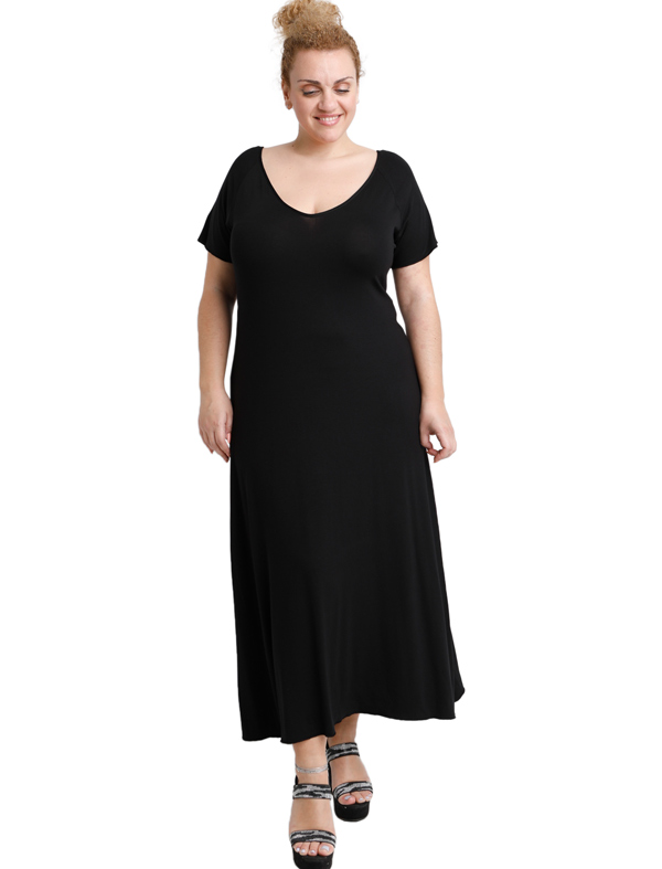 A20-223FK Long dress - Black A20-223FK Long dress - Black