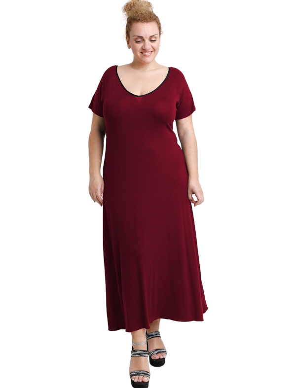 A20-223FK Long dress - Bordeaux A20-223FK Long dress - Bordeaux