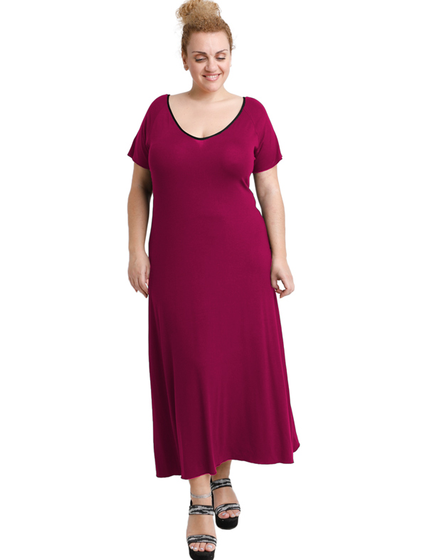A20-223FK Long dress - Fuchsia A20-223FK Long dress - Fuchsia